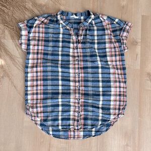 🌾 Caslon Plaid Linen Top XS  🌾